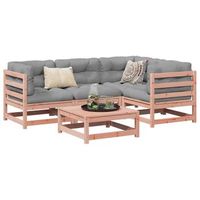 juego de sofas de jardin 5 uds  mueble jardin mesa y sillas madera maciza de abeto douglas cfw11757