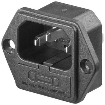 Goobay Conector de Alimentación C14 AC con Fusible 6.3A Negro