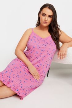 Yours Camisón Tirantes Rosa De Algodón Con Estrellas