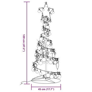 Cono De Luces De Árbol De Navidad (con Pequeños Colgantes Y 80 Luces Led Blancas Cálidas)