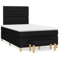 cama tapizada 193x123x128 cm tejido 100  poliester y contrachapado - negro