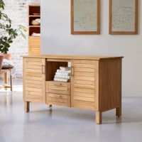 mueble de almacenaje de teca maciza 125 cm