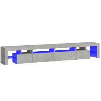 Mueble De Tv Con Luces Led Gris Hormigón 260x36,5x40 Cm Vidaxl