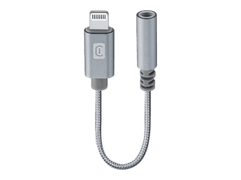 Adaptador - CellularLine Music Enabler, Conector Lightning a jack 3.5 mm, Plata