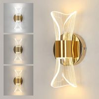 lampara de pared led para interiores lampara de pared moderna con 3 temperaturas de color regulable de 12w iluminacion de pared de metal acrilico para dormitorio oficina y escalera