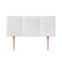 cabecero de terciopelo liso con tres paneles 105x105cm con patas camas 105 - blanco vison