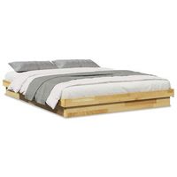 estructura de cama sin colchon 160x200 cm madera maciza roble