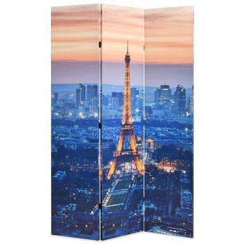 Biombo Divisor Plegable 120x170 Cm París De Noche Vidaxl