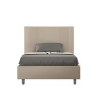 cama con almacenaje acolchada 120x210 cuero sintetico gris paloma goya