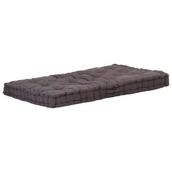 Cojín Para Palés Algodón Gris Antracita 120x80x10 Cm Vidaxl