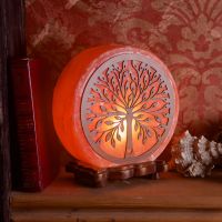 wooden tree salt lamp