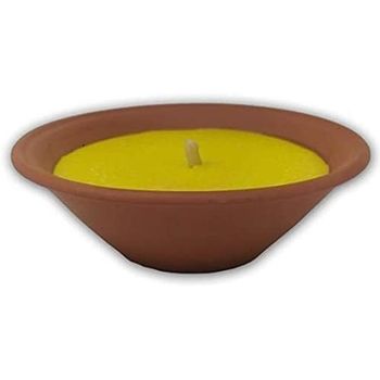 C.A | Vela Citronela Antimosquitos | Recipiente de Terracota | Larga Duración 9–10 h | Ideal para Exterior y Jardín