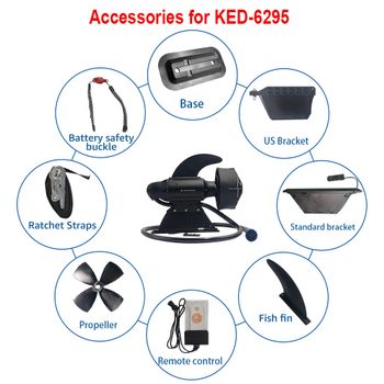 Accesorios de barco para Motor de propulsor subacuático Kedean TL6929, Base y soporte para barco SUP con aleta de hélice de Control remoto