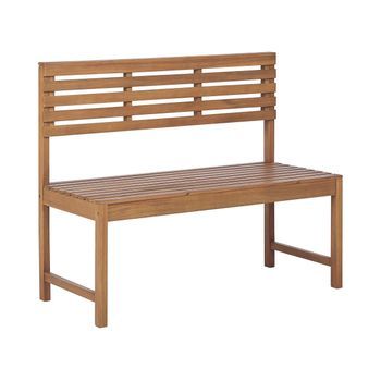 Banco Exterior De Madera De Acacia 50 X 110 Cm 2 Plazas Resistente A Intemperie Patio Treia