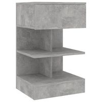 mesita de noche  mesa auxiliar  mesilla de aglomerado gris hormigon 40x35x65 cm