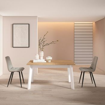 Mesa comedor efecto madera roble 140x90x75cm