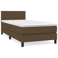 cama box spring con colchon tela marron oscuro 100x200 cm vidaxl