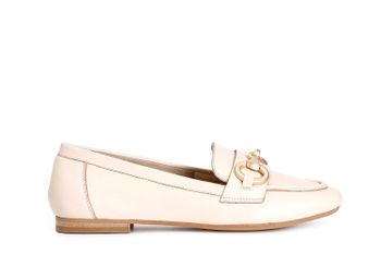 mocasines de piel con horsebit nude