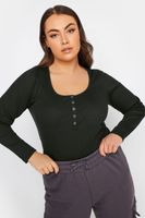 yours top negro con botones automaticos mujer curvy y tallas grandes yours