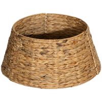 homcom base de arbol de navidad de 60 cm de jacinto de agua trenzado a mano para fiestas decoracion festiva hogar natural   aosom espana