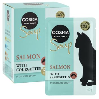 Cosma Soup 24 x 40 g - Pack Ahorro Salmón con calabacín