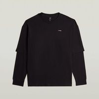 g-star raw jersey d28600-e385 double sleeve loose r t-6484 black para hombre