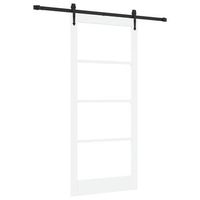 puerta corredera 93 x 211 cm madera de pino maciza y vidrio vidaxl