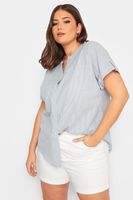 yours camisa de rayas finas azules mujer curvy y tallas grandes yours