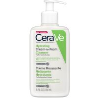 cerave hydrating cream-to-foam cleanser with amino acids for normal to dry skin 236ml