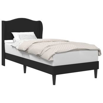 Estructura De Cama Negro 90 X 200 Cm Cuero Sintético Vidaxl