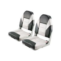 vevor asiento de barco plegable 2 piezas con respaldo espuma de alta elasticidad y cuero pvc impermeable negro y gris