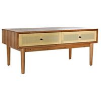 mesa de centro dkd home decor abeto ratan 106 x 55 x 46 cm
