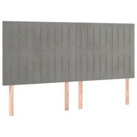 juego de 4 cabeceros cama  panel de cabecera de terciopelo gris claro 80x5x7888 cm