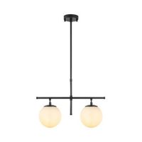 lampara de techo roe-10755 crema negro metal vidrio 52x15x36-76 cm