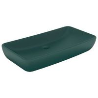lavabo de bano moderno  lavabo rectangular de lujo ceramica verde oscuro mate 71x38cm