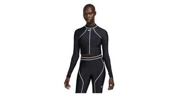Camiseta de natacion de manga larga nike fusion black para mujer