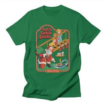 Steven Rhodes Camiseta Lets Catch Santa para mujer