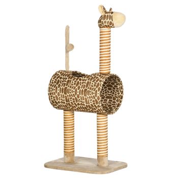 PawHut Rascador para Gatos 101 cm Diseño Jirafa con Cueva Pelota y Postes de Yute hasta 5 kg   Aosom España