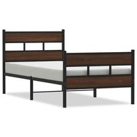 cama individual  cama de adulto  estructura cama con cabecero y pie sin colchon marron 75x190 cm