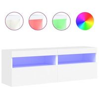 muebles de tv de pared con luces led 2 unidades blanco 60x30x40 cm