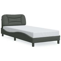 estructura de cama sin colchon hvar tela gris oscuro 90x200 cm vidaxl