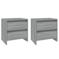 pack 2 uds mesilla noche  mesita de noche madera ingenieria gris sonoma 45x345x445cm