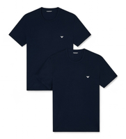 emporio armani para hombre em000391af14132 set de 2 camisetas interiores cuello redondo marino m azul homewear algodon manga corta