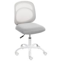silla giratoria de escritorio elegante tapizado de tela base de hierro oficina en casa habitacion infantil altura ajustable sin reposabrazos gris claro blissful