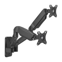 aisens soporte de pared pro contrapeso giratorio e inclinable para monitortv 2 brazos 9kg 17-32 negro