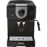Krups OPIO XP3208 cafetera eléctrica Independiente Máquina espresso Negro, Plata 1,5 L