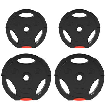 SPORTNOW Juego de Discos Pesas de 4 Piezas 2x10 kg 2x5 kg con Orificios de 2,5 cm para Entrenamiento Fitness en Hogar Negro