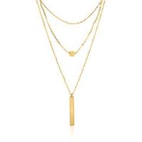 cadena de acero inoxidable chapado en oro de tres filas y grabable