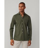 hackett london para hombre hm3010540 camisa popelin elastica fit tailored verde l casual fiesta algodon clasico manga larga