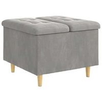 ottoman con almacenamiento gris claro 60 x 60 x 45 cm vidaxl